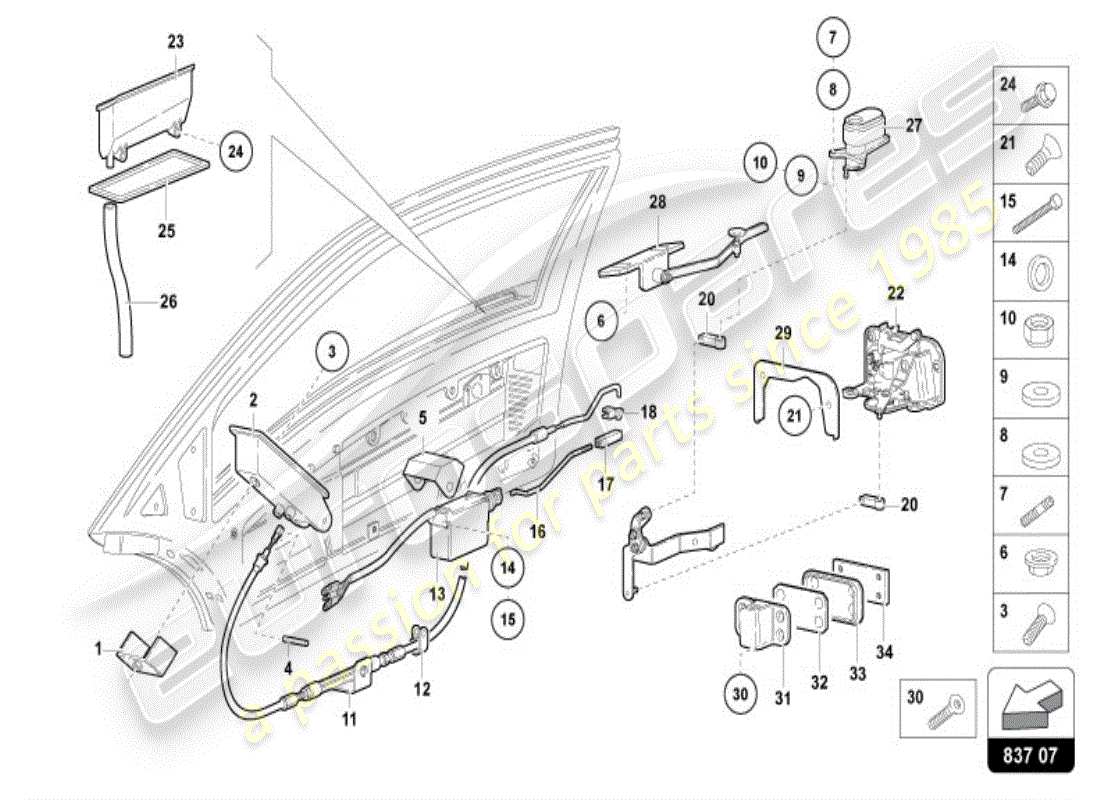 lamborghini diablo vt (1998) porta diagramma delle parti