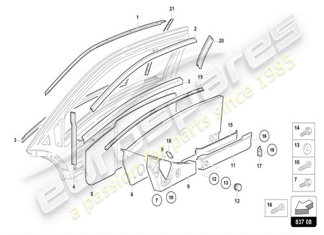 lamborghini diablo vt (1998) porta diagramma delle parti