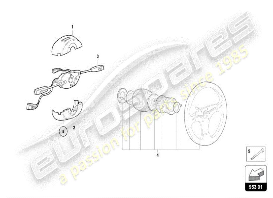 lamborghini diablo vt (1995) sterzo a pignone e cremagliera diagramma delle parti