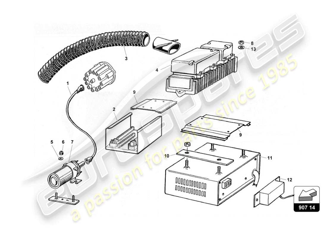 lamborghini countach 25th anniversary (1989) sistema elettrico diagramma delle parti