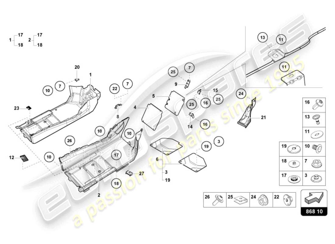 lamborghini 2024 (sto) piastra isolante acustica schema delle parti