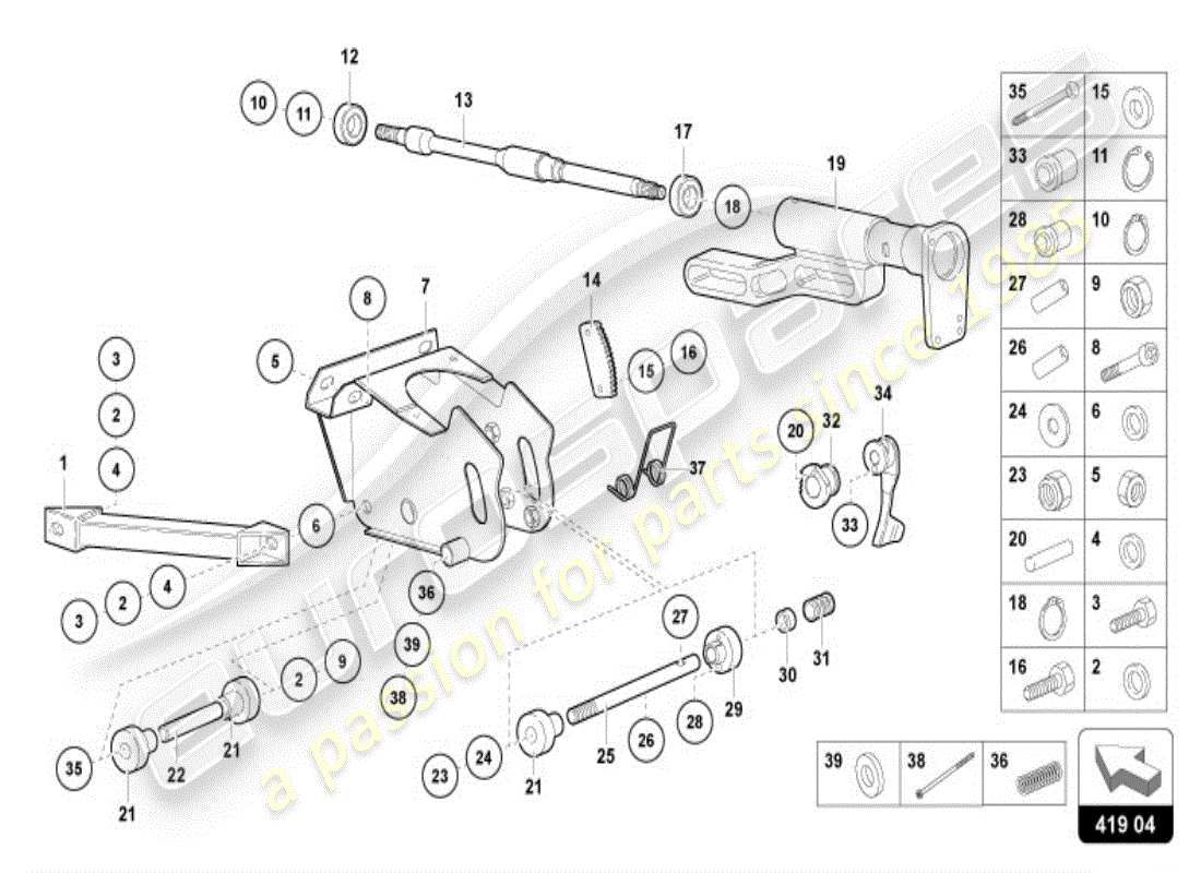 lamborghini diablo vt (1999) sistema di sterzatura diagramma delle parti