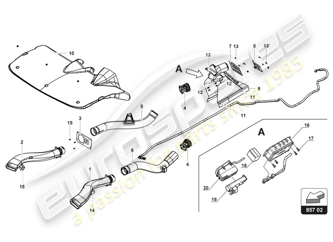 lamborghini 2017 (gt3) schema delle parti della consolle