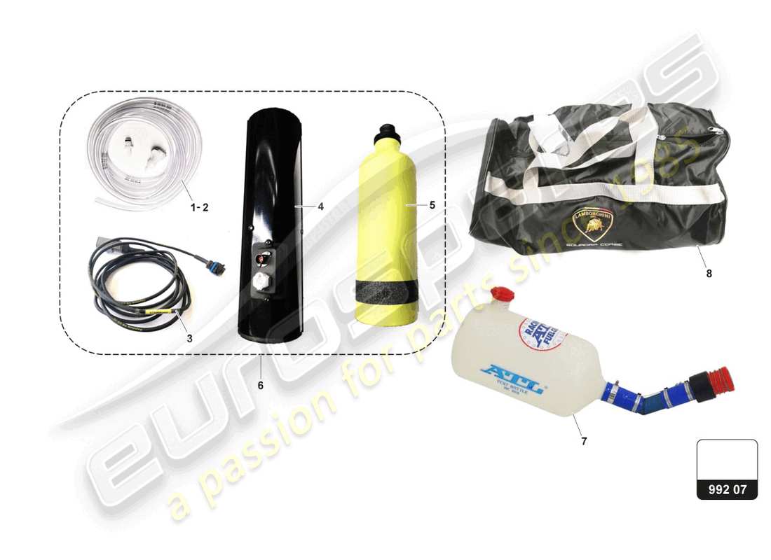 lamborghini super trofeo (2015) opzionale schema delle parti