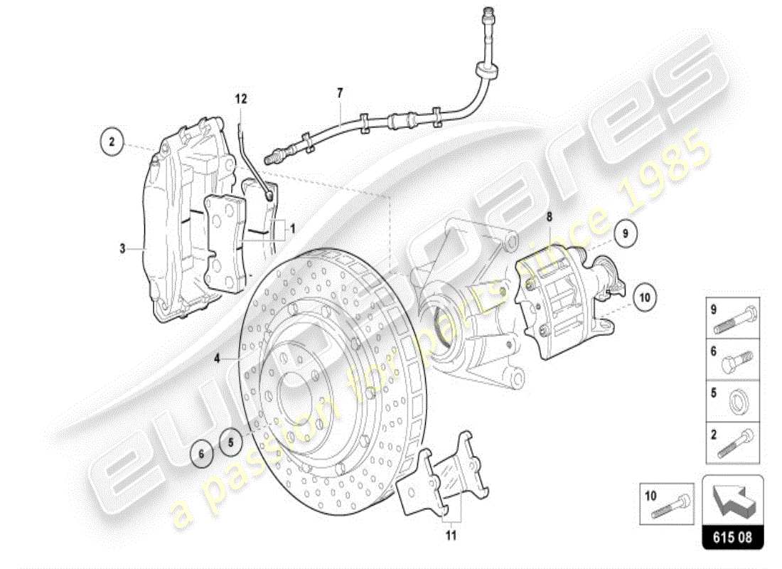 lamborghini diablo vt (1999) disco freno posteriore diagramma delle parti