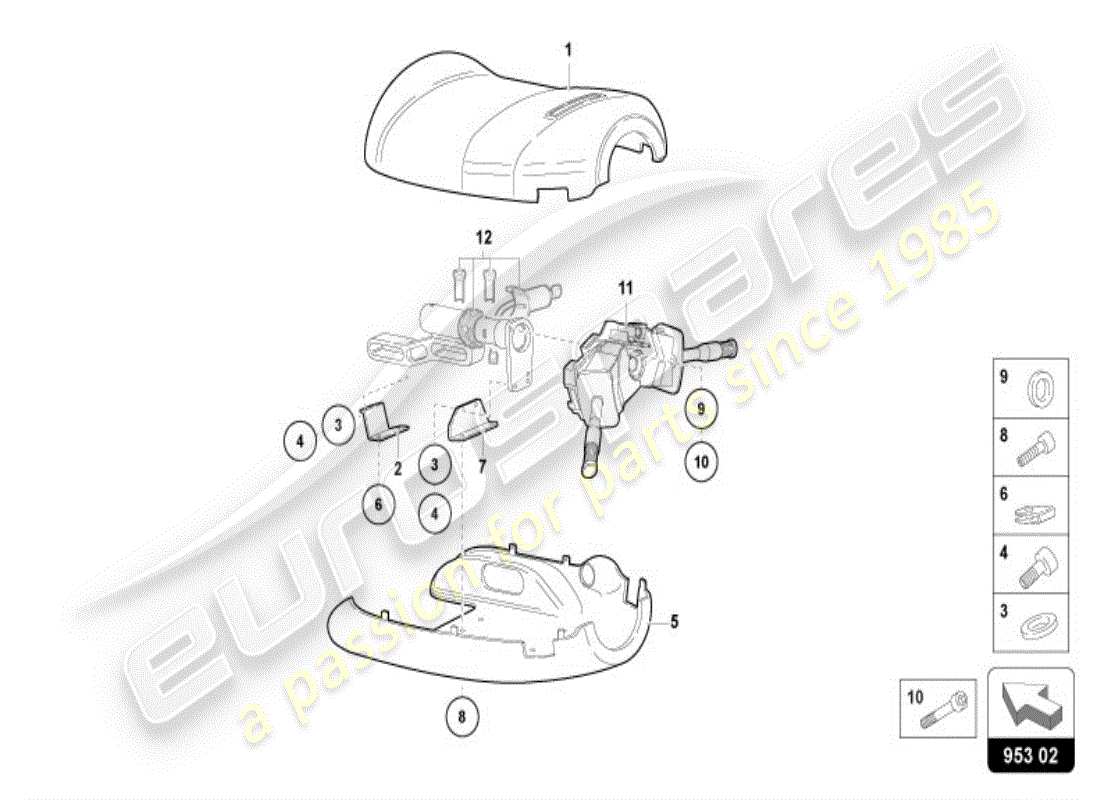 lamborghini diablo vt (1998) sterzo a pignone e cremagliera diagramma delle parti