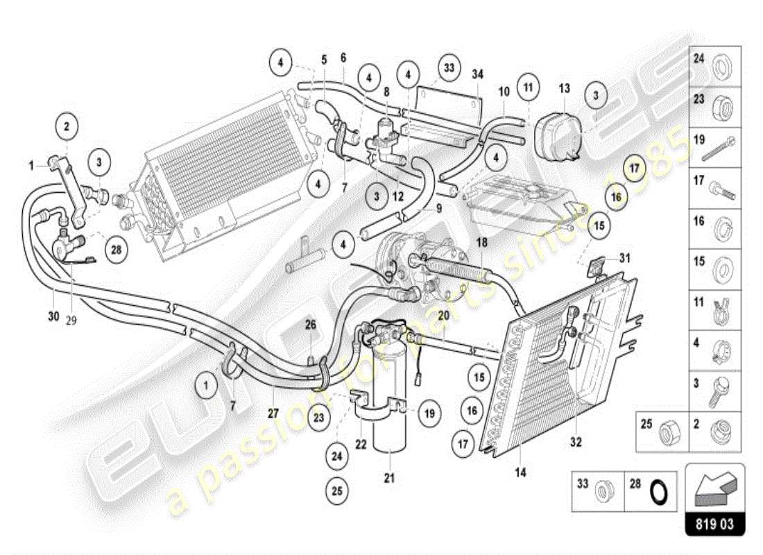 lamborghini diablo vt (1995) riscaldamento, aria condiz. diagramma delle parti del sistema