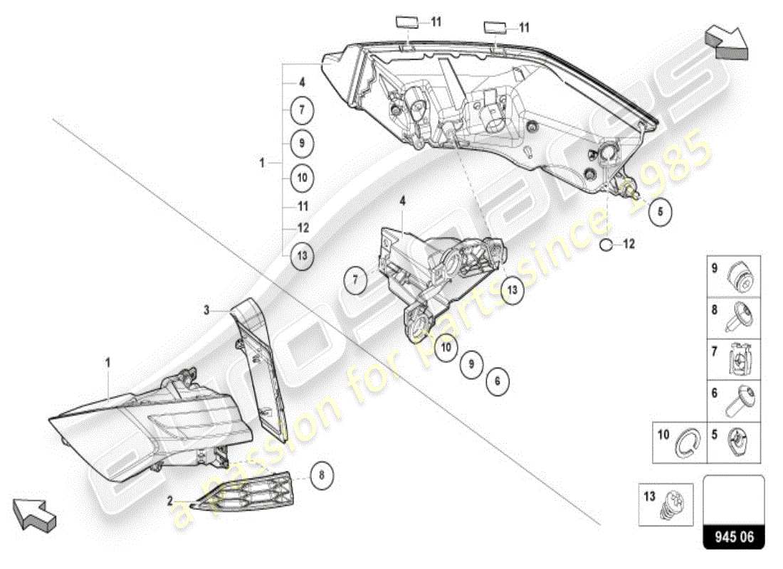 lamborghini 2025 | urus se rücklicht teilezeichnung