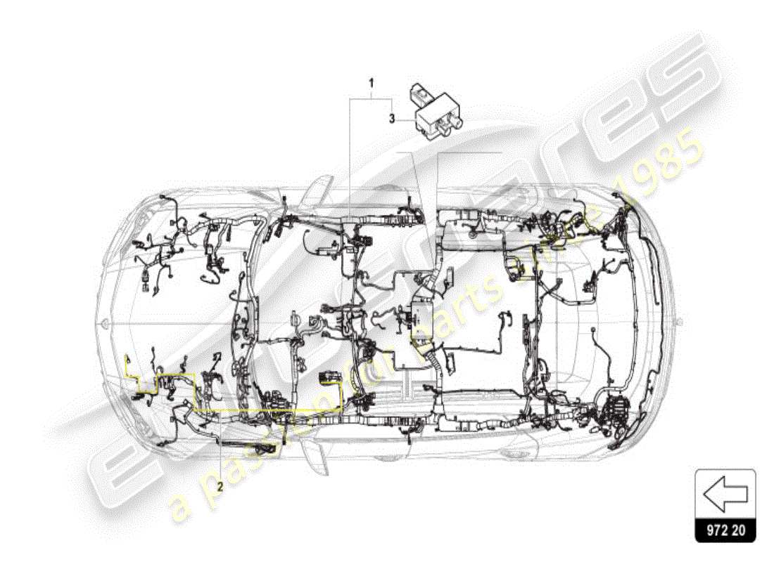 lamborghini 2025 | urus se kabelbaum für den innenraum teilediagramm