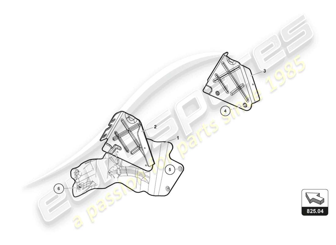 lamborghini super trofeo evo 2 (2022) schema delle parti dello scudo calore