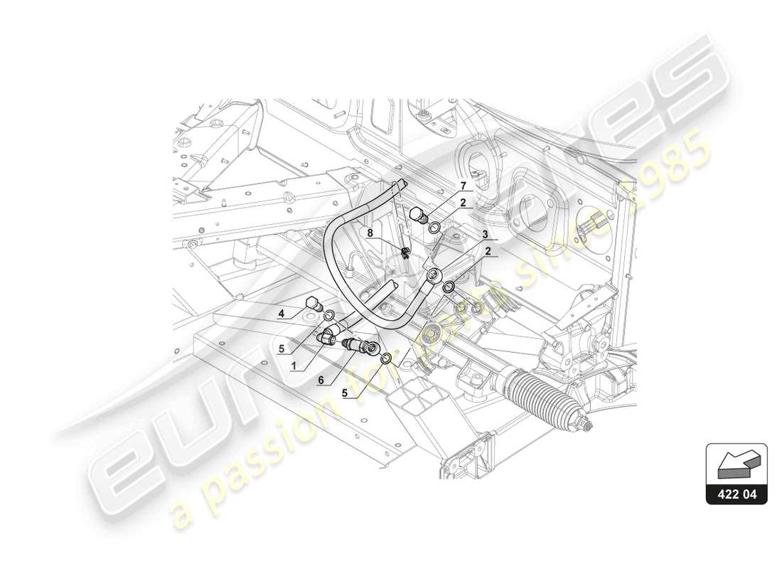 lamborghini gt3 (2017) diagramma delle parti del flusso ad alta pressione