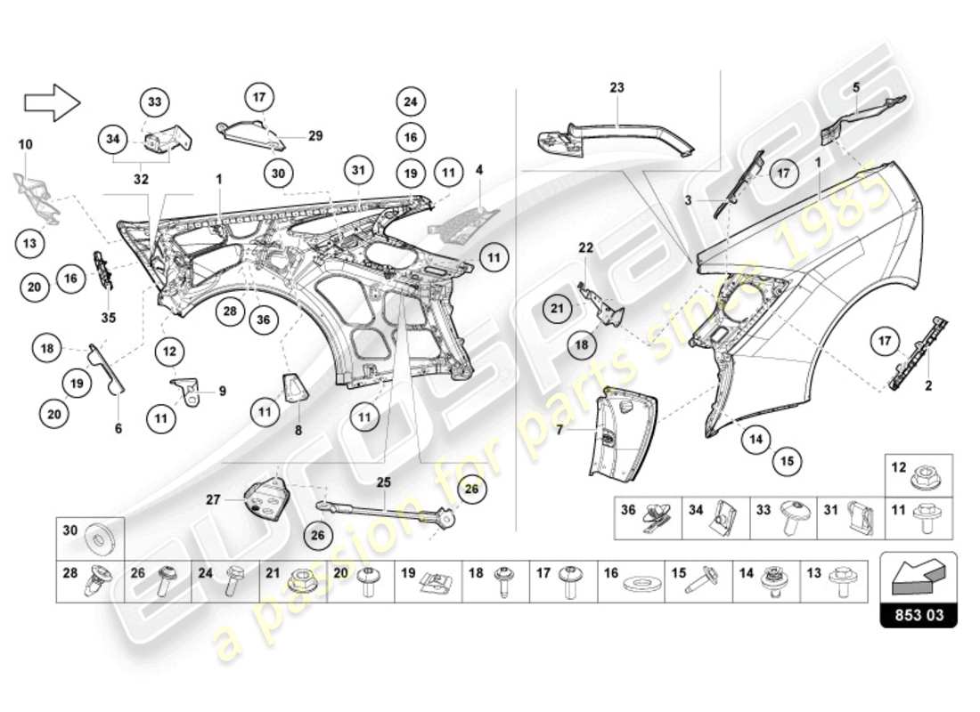 lamborghini sterrato (2024) ala diagramma delle parti
