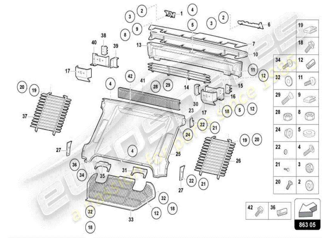 lamborghini diablo vt (1995) coperture diagramma delle parti