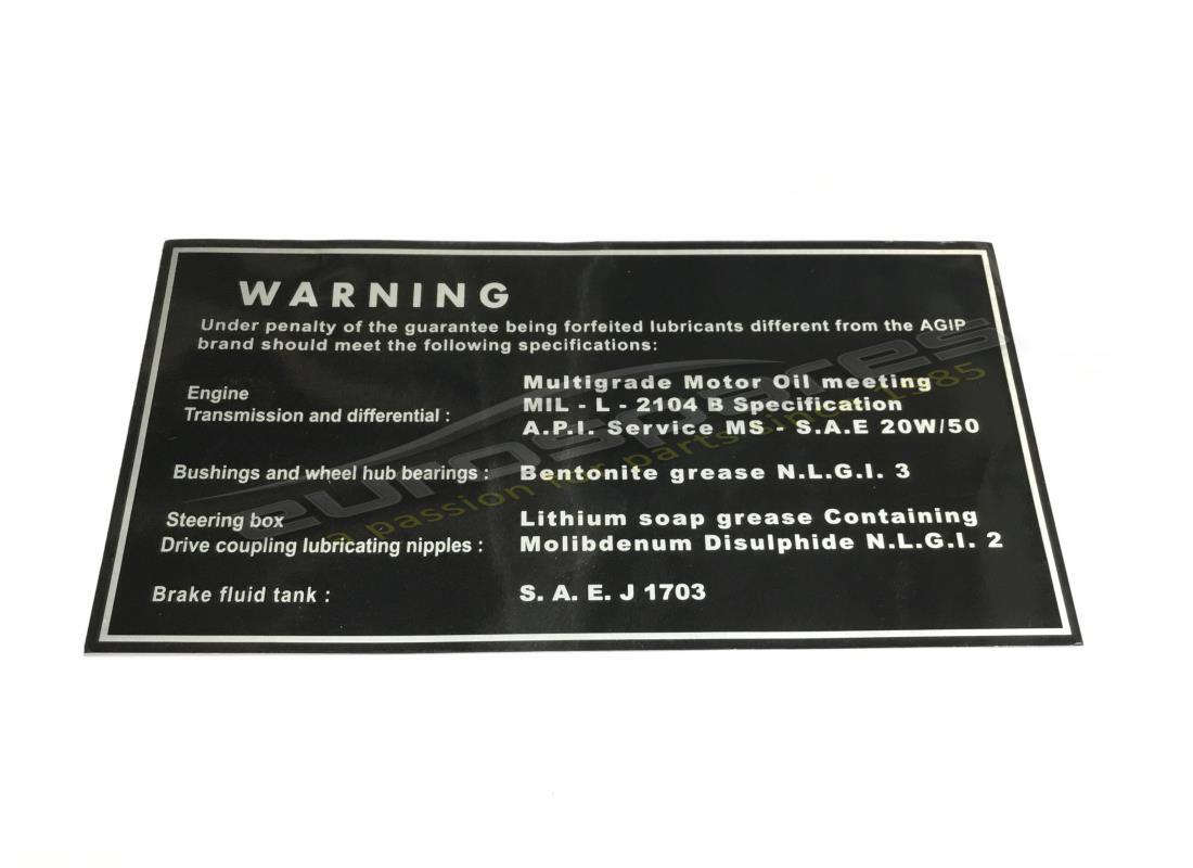 new ferrari lubricant warning sticker. part number fst001 (1)