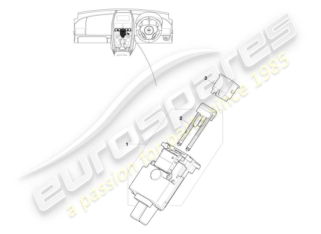 aston martin v8 vantage (2007) modulo di avvio/arresto, diagramma delle parti 09my