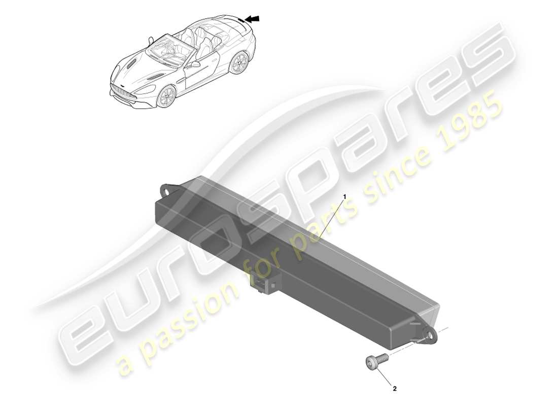aston martin vanquish (2014) luce stop montata in alto, volante diagramma delle parti