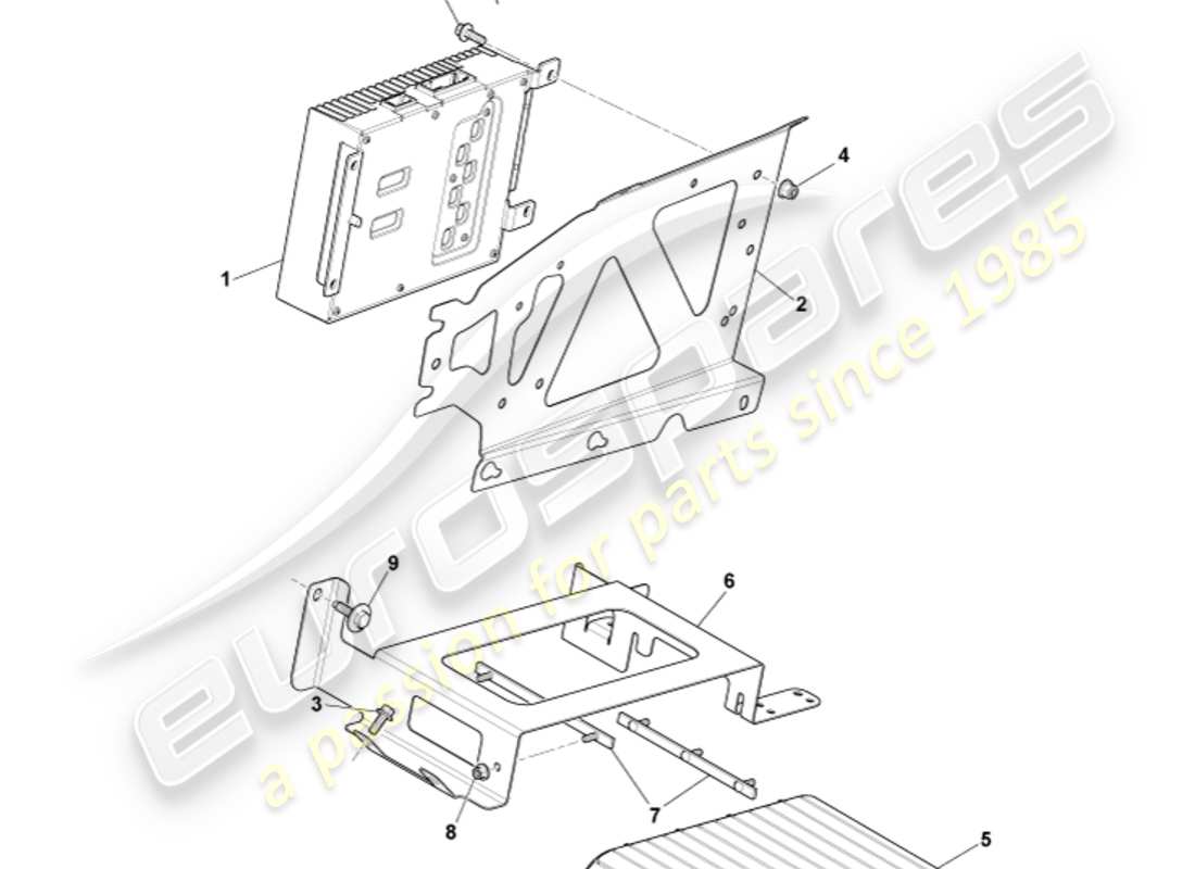 aston martin v8 vantage (2010) amplificatori b&o, diagramma delle parti del coupé