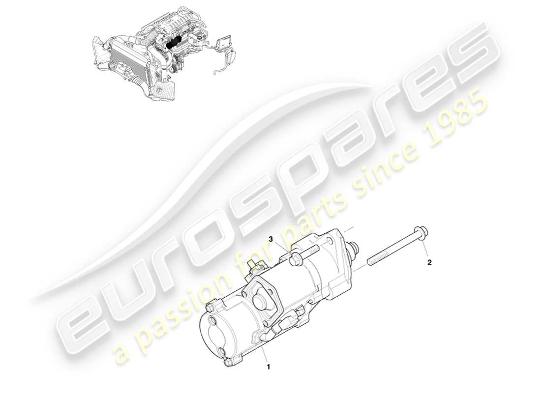 aston martin v8 vantage (2007) diagramma delle parti del motorino di avviamento