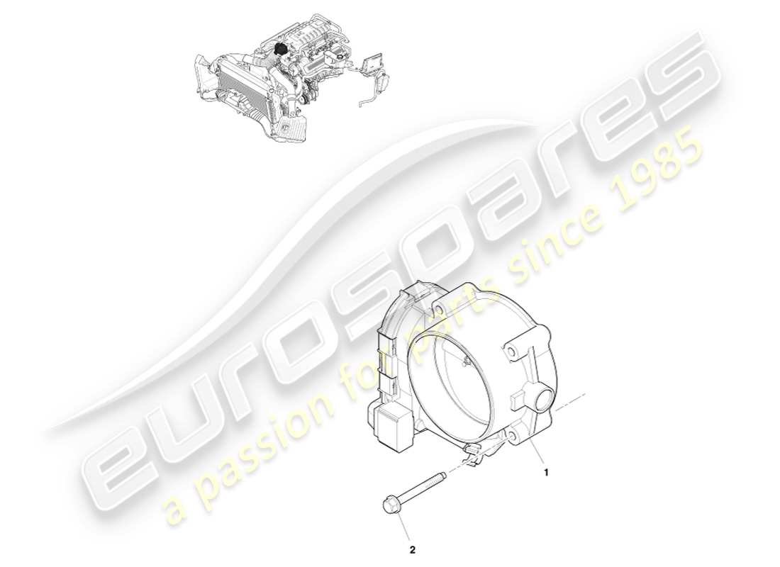 aston martin v8 vantage (2007) diagramma delle parti del controllo dell'acceleratore