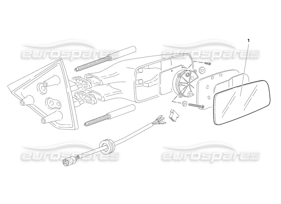 lamborghini diablo se30 (1995) specchietti retrovisori esterni (valido per gli usa - gennaio 1995) diagramma delle parti