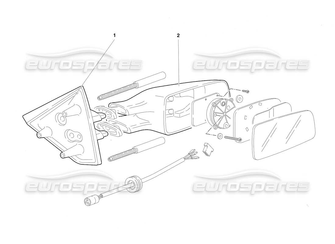 lamborghini diablo sv (1997) specchietti retrovisori esterni (valido per rh d. - marzo 1997) diagramma delle parti