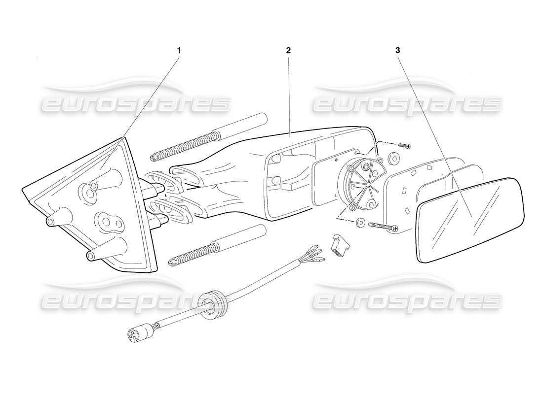 lamborghini diablo se30 (1995) specchietti retrovisori esterni (valido per versione rh d. - gennaio 1995) diagramma delle parti