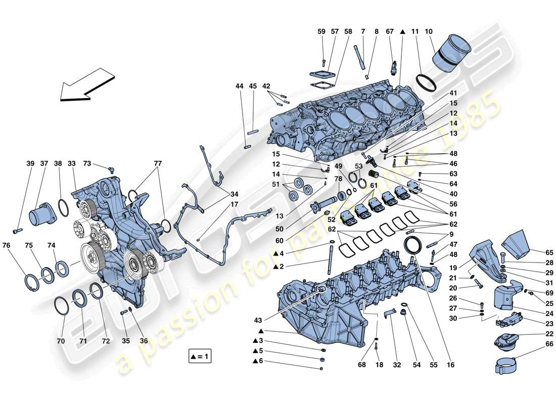 ferrari gtc4 lusso (rhd) schema delle parti del basamento