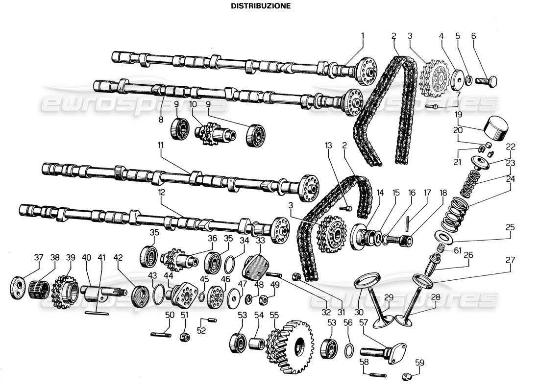 LAMBORGHINI ESPADA DIAGRAMMA DELLE PARTI DI DISTRIBUZIONE lamborghini espada diagramma delle parti di distribuzione