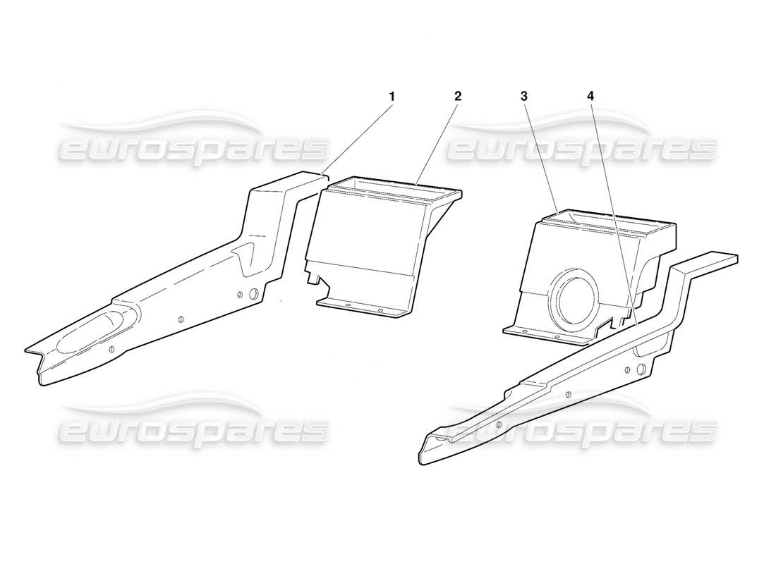 lamborghini diablo (1991) diagramma delle parti del rivestimento dell'abitacolo (valido per la versione usa - settembre 1991).