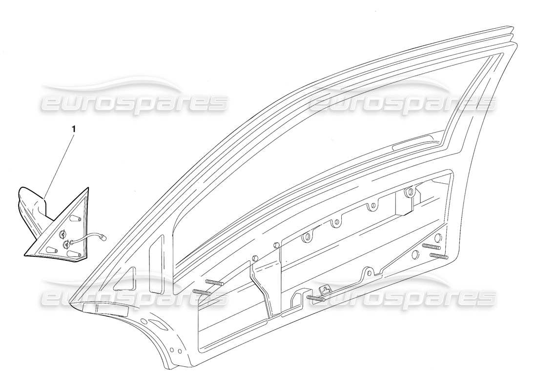 lamborghini diablo (1991) diagramma delle parti delle porte (valido per la versione canadese - 1991 ottobre).