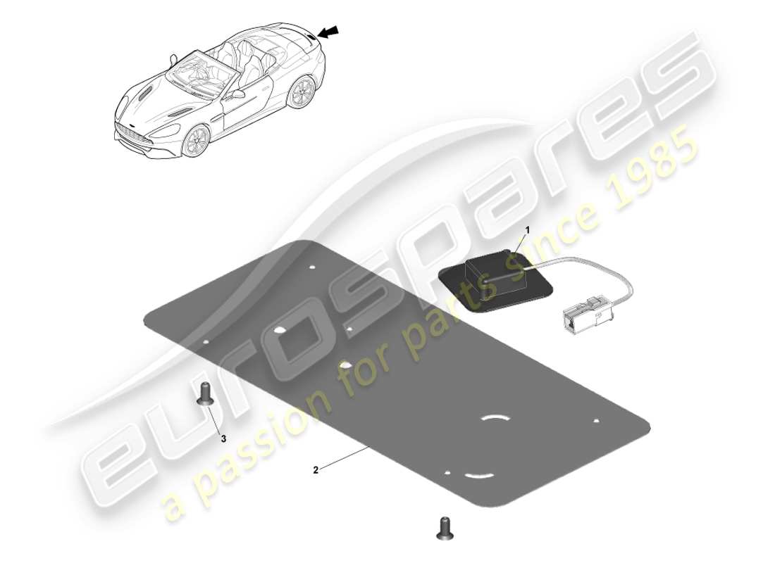 aston martin vanquish (2014) antenna gps, volante diagramma delle parti