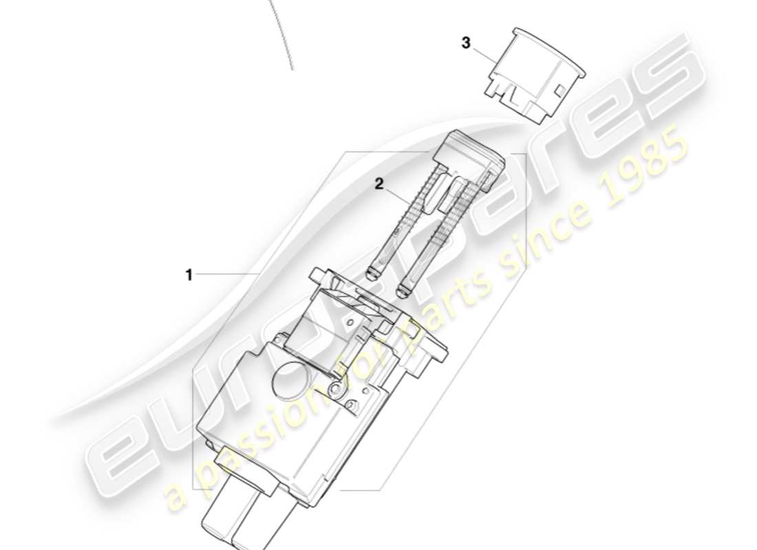aston martin v8 vantage (2010) set di serrature e chiavi, diagramma delle parti con guida a destra