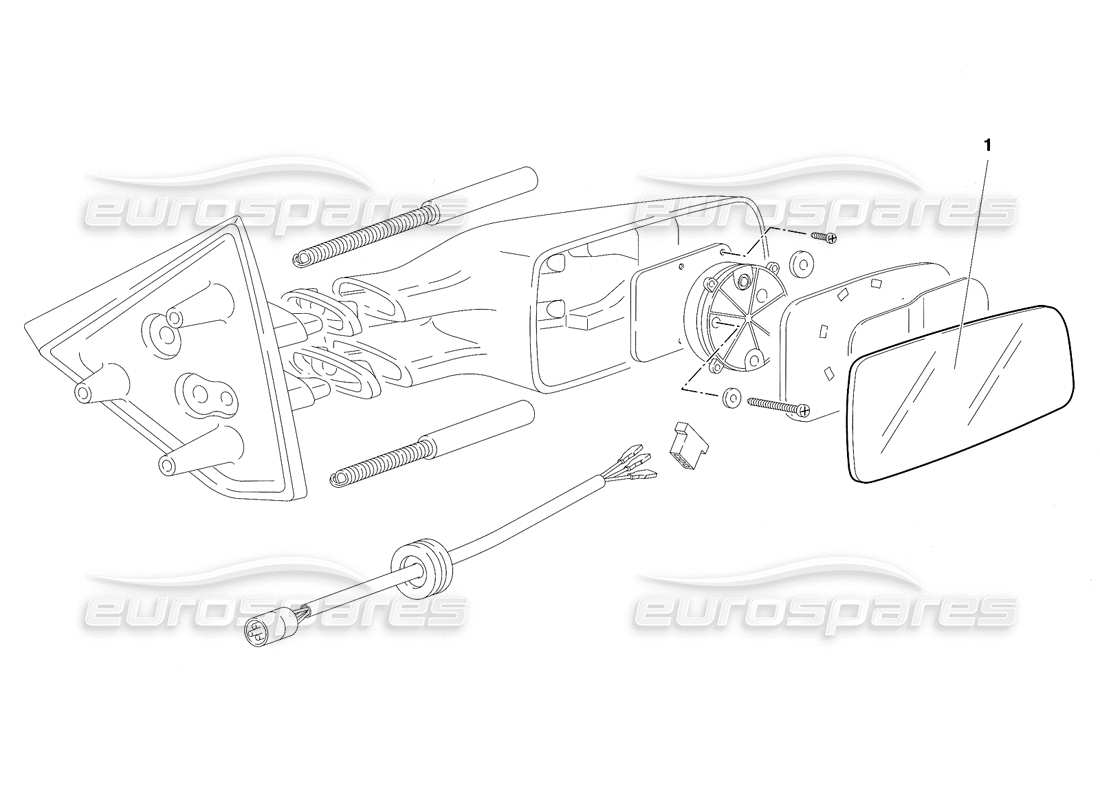 lamborghini diablo sv (1997) specchietti retrovisori esterni (valido per il canada - marzo 1997) diagramma delle parti