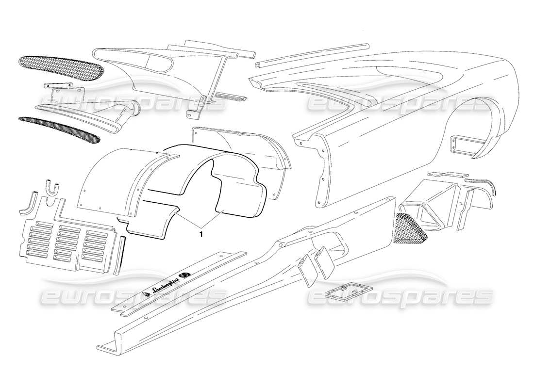 lamborghini diablo se30 (1995) elementi del corpo (valido per la svizzera - gennaio 1995) diagramma delle parti