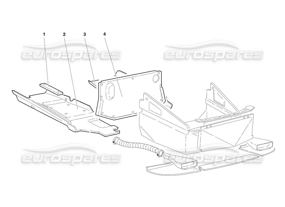 lamborghini diablo sv (1997) pannelli del pavimento con telaio (valido per destra d. - marzo 1997) diagramma delle parti