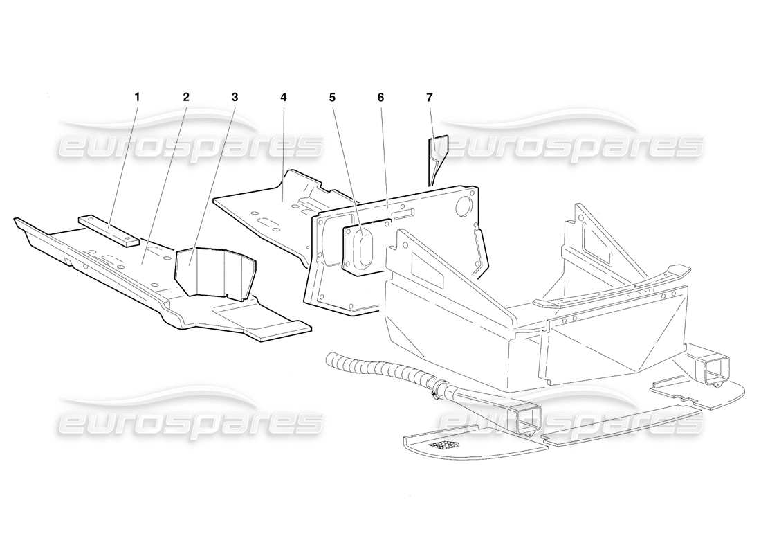 lamborghini diablo se30 (1995) pannelli del pavimento del telaio (valido per la versione rh d. - gennaio 1995) diagramma delle parti