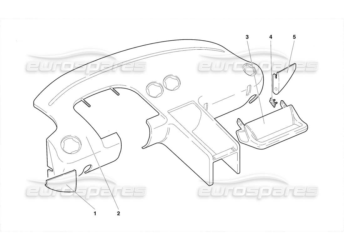 lamborghini diablo se30 (1995) diagramma delle parti del rivestimento dell'abitacolo (valido per gli usa - gennaio 1995).