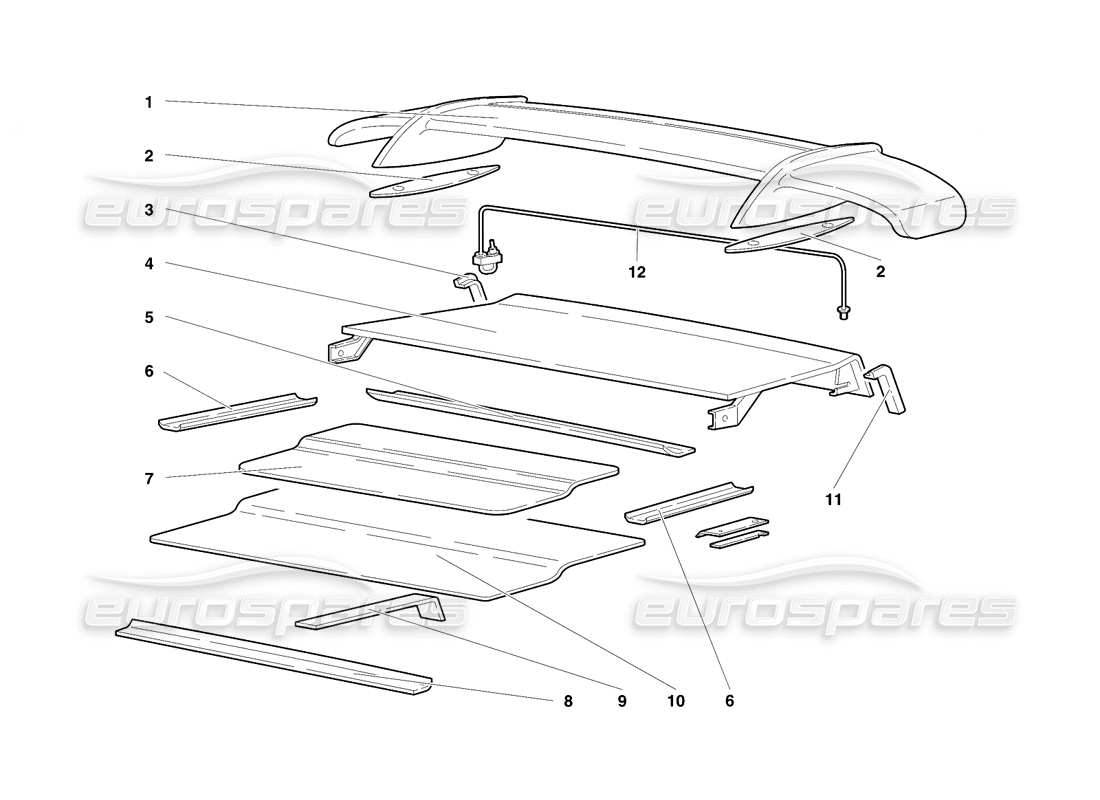 lamborghini diablo se30 (1995) cofano posteriore e parafango (valido per la svizzera - gennaio 1995) diagramma delle parti