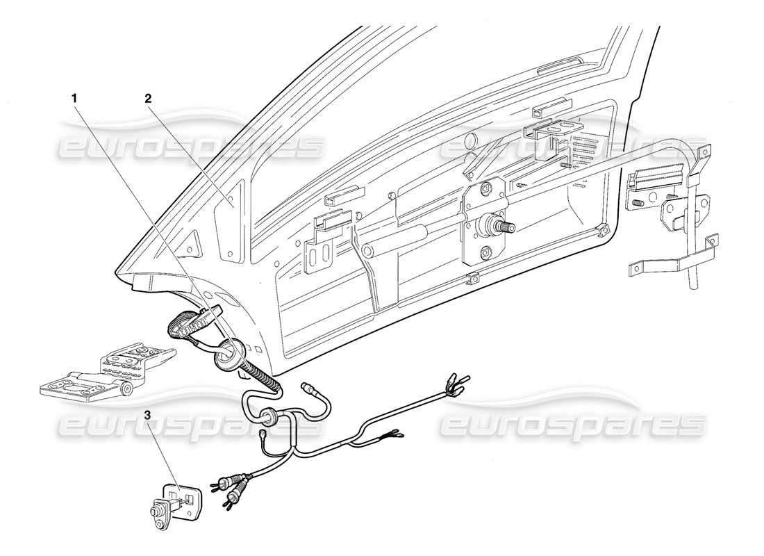 lamborghini diablo se30 (1995) schema delle parti delle porte (valido per gli usa - gennaio 1995).