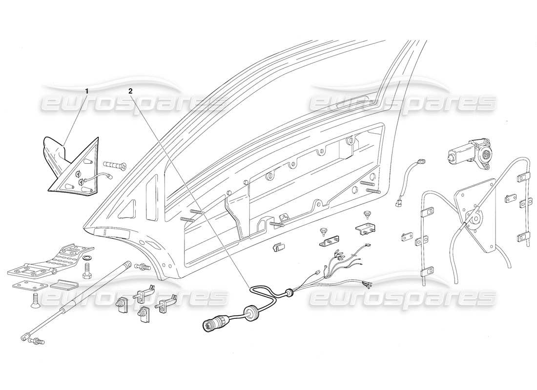 lamborghini diablo (1991) porte (valido per la versione gb - ottobre 1991) diagramma delle parti