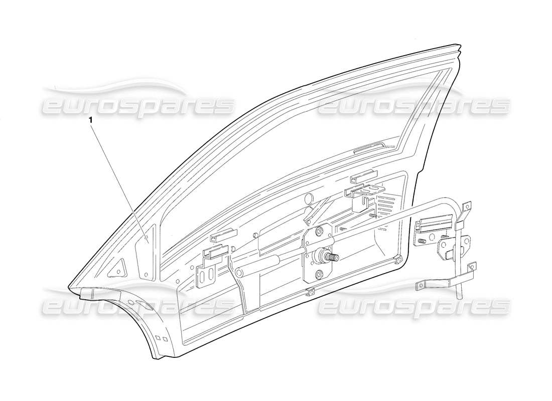 lamborghini diablo se30 (1995) diagramma delle parti delle porte (valido per il canada - gennaio 1995).