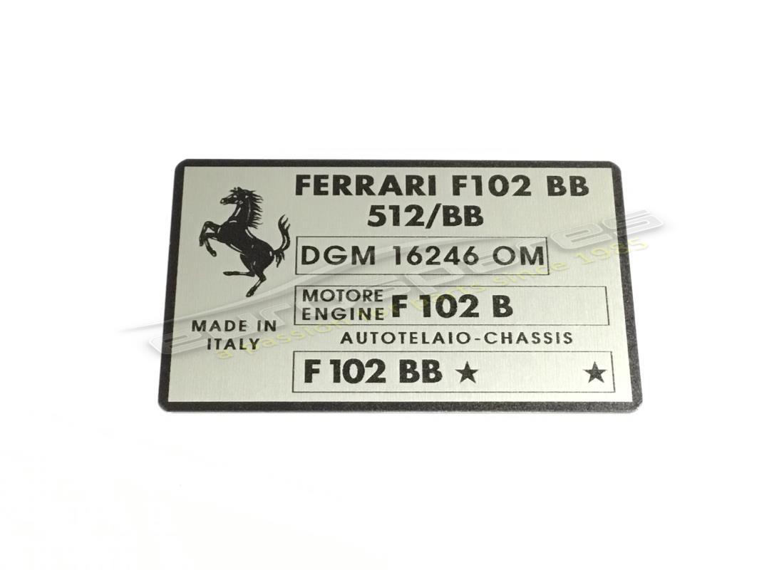 nuova targa identificazione ferrari 512bb. numero parte fpl009 (1)