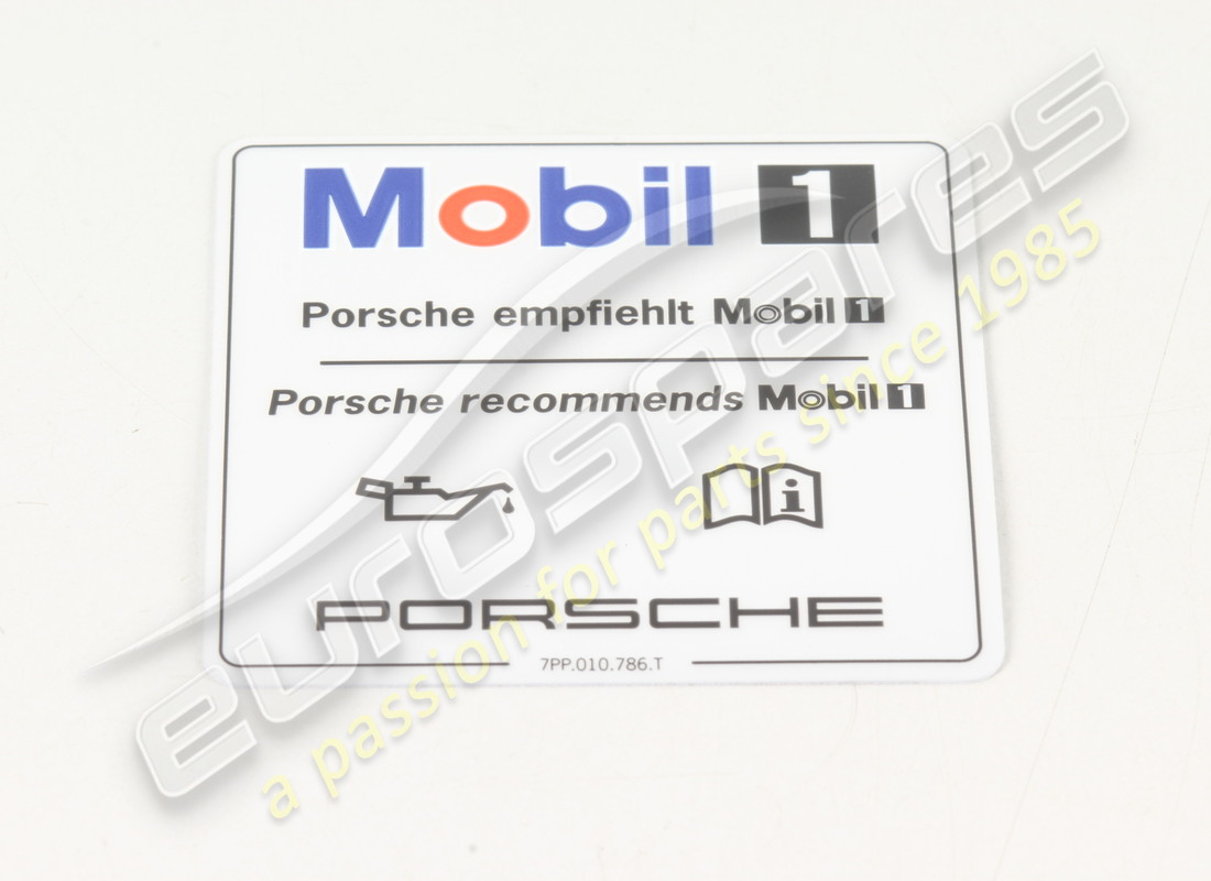 nuovo adesivo porsche - olio motore - - mobil 1 -. numero parte 7pp010786t (1)