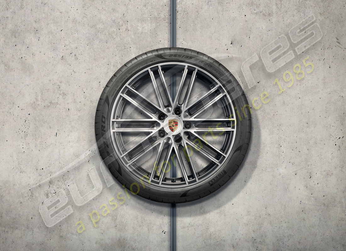 nuovo set di ruote e pneumatici estivi porsche 20-inch 911 turbo - titanio. numero parte 98204460218 (1)