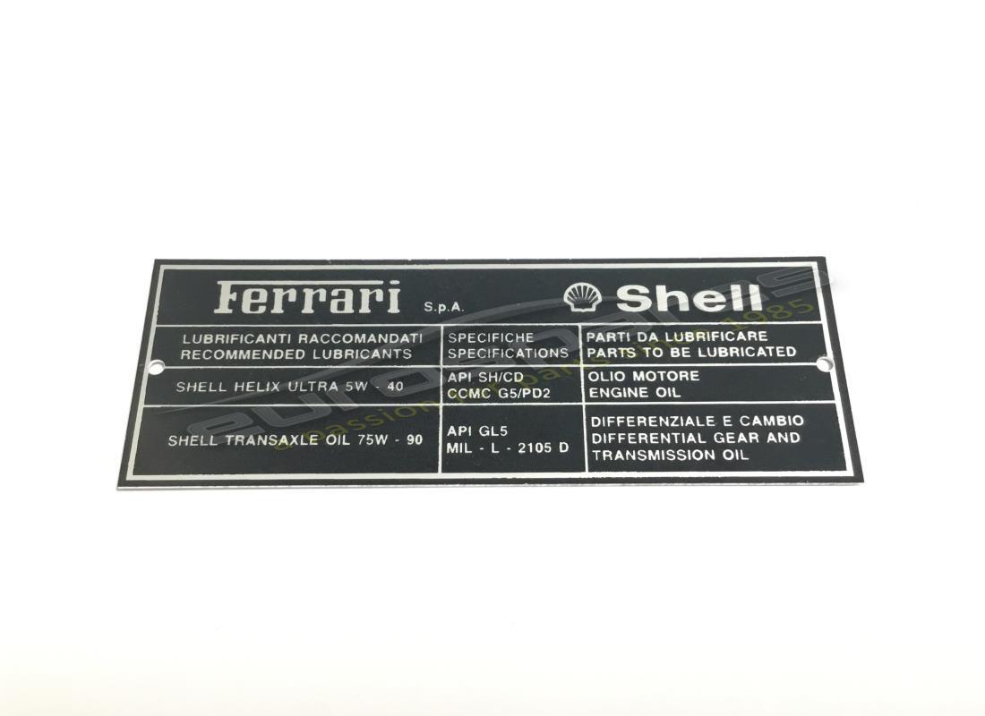 nuova piastra lubrificante ferrari shell ferrari. numero parte 169585 (1)