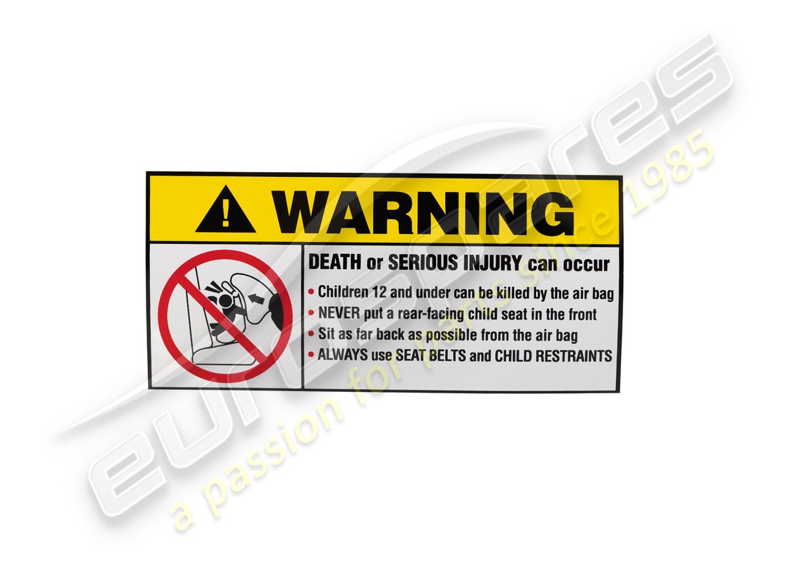 NUOVA Ferrari TARGHETTA ISTRUZIONI AIRBAG NUMERO PARTE 65423800 (1)