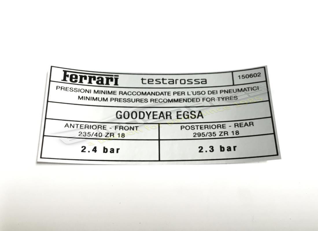 nuovo ferrari adesivo gonfiaggio pneumatici goodyear. numero parte 150602 (1)