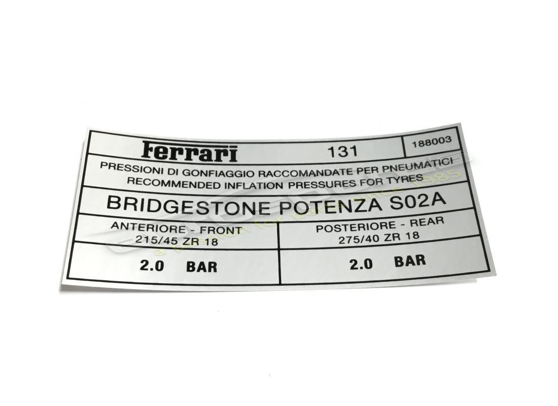 nuovo ferrari pressione pneumatici bridgestone pl. numero parte 188003 (1)