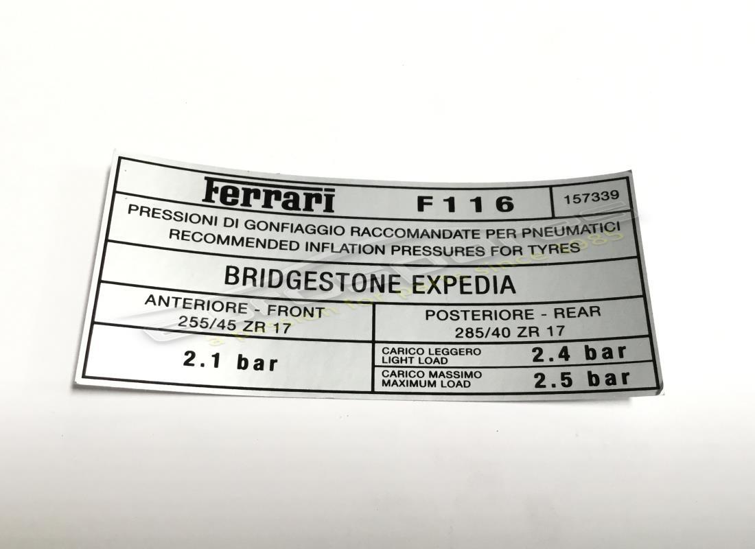 nuova ferrari piastra pressione pneumatici (bridgest. numero parte 157339 (1)
