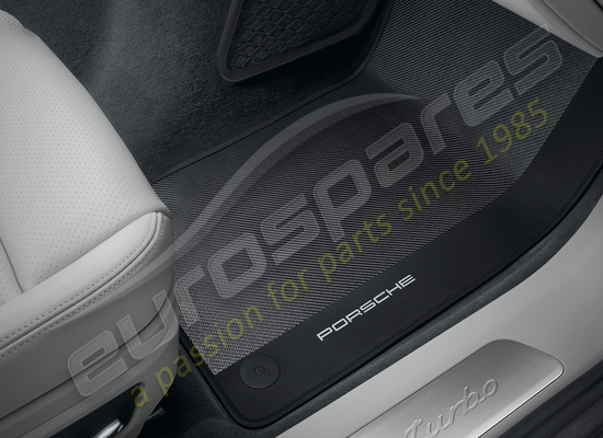 nuovo porsche tappetini in carbonio con bordo in pelle (nero) codice articolo 971044820